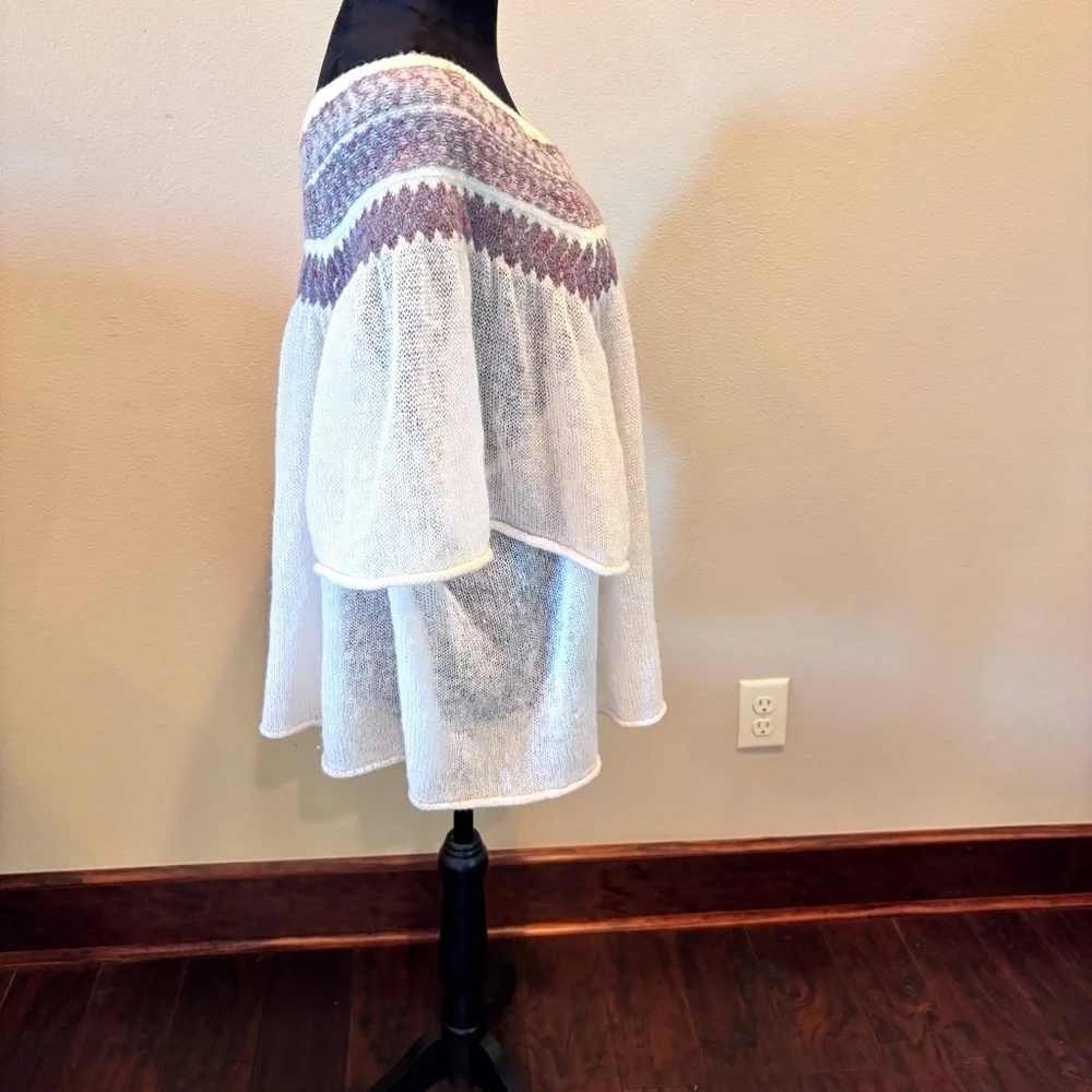 Free People Lock Lomand Sweater Top,Medium,Semi-Sheer Festival Gypsy Boho Hippie